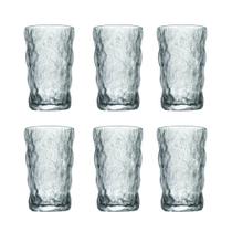 Jogo 6 Copos de Vidro Detalhado Para Bebidas e Drinks 370ml