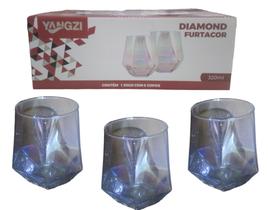 Jogo 6 Copos de Vidro Diamond Furtacor 320ml Yangzi