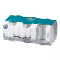 Jogo 6 Copos de Vidro Dubai Bojo Grande 480ml Água Suco Refrigerante Nadir