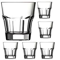 Jogo 6 Copos De Vidro Grosso Transparente Baixo 355ml Whisky