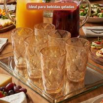 Jogo 6 Copos de Vidro Long Drink 420ml Rainbow Furta Cor Âmbar Transparente Suco Água Gin Jogo 6 Copos de Vidro Long Drink 420ml Rainbow Furta Cor Âmbar Transparente Suco Água Gin