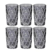 Jogo 6 Copos De Vidro Luxo Diamond 390ml Sofisticação Cor Preto Jogo 6 Copos De Vidro Luxo Diamond 390ml Sofisticação Cor Preto