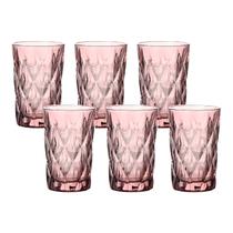 Jogo 6 Copos De Vidro Resistente Diamond 350ml Luxo Elegante