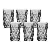 Jogo 6 Copos De Vidro Resistente Diamond 350ml Luxo Elegante