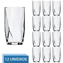 Jogo 6 Copos De Vidro Transparente 360ML Topazio Long Drink