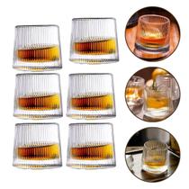 jogo 6 Copos De Whisky Uísque Drink 170ml De Vidro Listrado