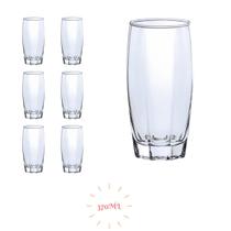 Jogo 6 Copos Florida Vidro Transparente 370ml Glamour Suco