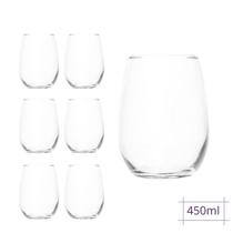 Jogo 6 Copos Grandes California 450ml Transparente Vinho