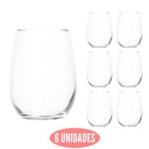 Jogo 6 Copos Grandes California Redondo 450ml Transparente
