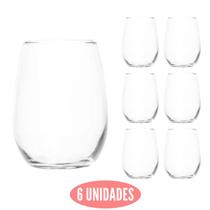 Jogo 6 Copos Grandes California Redondo 450ml Transparente - PRATICASA