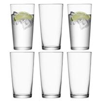 Jogo 6 Copos Longo Cristal Titânio Bohemia Jive 400ml