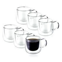 Jogo 6 Copos para Cafe Expresso Parede Dupla 80ML TCJ19157 Mimo STYLE 6678