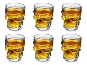 Jogo 6 Copos Para Shot Dose Caveira Lyor