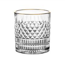 Jogo 6 Copos para Whisky Esplanada em Cristal Ecológico com Borda Dourada 310ml - L'Hermitage