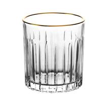 Jogo 6 Copos para Whisky Soho em Cristal Ecológico com Borda Dourada 310ml - L'Hermitage