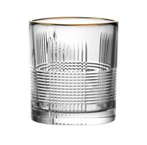 Jogo 6 Copos para Whisky Vivant em Cristal Ecológico com Borda Dourada 310ml - L'Hermitage
