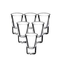 Jogo 6 Copos Shot de Vidro 40ML Tequila Cachaça Vodka Pinga Whisky Bebida