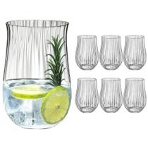 Jogo 6 Copos Suco Cristal Vintage Bohemia Tulipa Optic 450ml Jogo 6 Copos Suco Cristal Vintage Bohemia Tulipa Optic 450ml