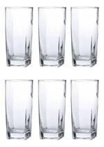 Jogo 6 Copos Texas Quadrados em Vidro 320ml Perfeito para Momentos Especiais Elegantes, Resistentes e Ideais para Sua Casa, Bar ou Presente