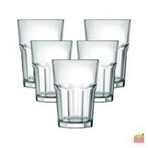 Jogo 6 Copos Vidro Alto Trabalhado Resistente para Vitamina, Agua, Suco - 350ML Jogo 6 Copos Vidro Alto Trabalhado Resistente para Vitamina, Agua, Suco - 350ML