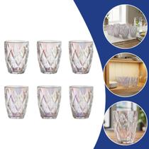 Jogo 6 Copos Vidro Diamond Rainbow 280ml