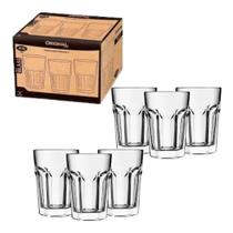 Jogo 6 Copos Vidro Grosso 350ml Cerveja Suco Drink Premium Para Bar Restaurante Buffet Resistente