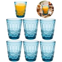 Jogo 6 Copos Vidro Premium Decorado Resistente