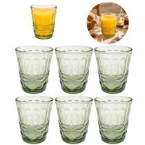Jogo 6 Copos Vidro Premium Decorado Resistente