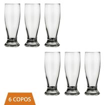 Jogo 6 Copos Vidro Transparente Munich 300ml Chopp Bar Nadir