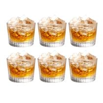 Jogo 6 Copos Whisky 300ml Drinks Bebidas Bar Transparente Cristal Vidro Baixo Uisque Resistente Luxo