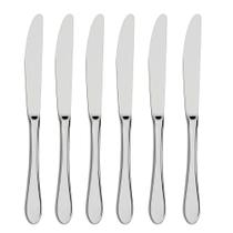 Jogo 6 de Facas de Sobremesa Aço Inox Prata Em Casa Tem Linha Bronze 18,5cm Jogo 6 de Facas de Sobremesa Aço Inox Prata Em Casa Tem Linha Bronze 18,5cm