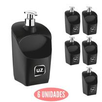 Jogo 6 Dispenser Sabonete Detergente Porta Esponja Preto Jogo 6 Dispenser Sabonete Detergente Porta Esponja Preto