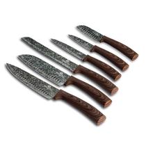 Jogo 6 Facas de Cozinha 6 peças Forest Line Berlinger Haus Lâminas Afiadas Chef Churrasco Cozinha Faqueiro Santoku Dia dos Pais