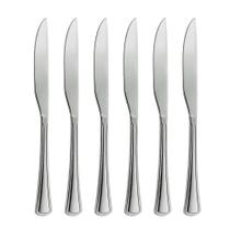 Jogo 6 Facas de Mesa Aço Inox Cor Prata Linha Silver Em Casa Tem