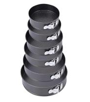 Jogo 6 Forma Fundo Removivel Antiaderente Aro18 Ao 28 Teflon