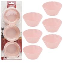 Jogo 6 Formas de Silicone Cupcakes 6,5cm Forno Microondas Jogo 6 Formas de Silicone Cupcakes 6,5cm Forno Microondas