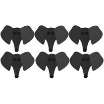 Jogo 6 Ganchos de Parede Elefantes Pretos Masutti Aço Carbono Decorativo Penduradores Jogo 6 Ganchos de Parede Elefantes Pretos Masutti Aço Carbono Decorativo Penduradores
