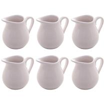 Jogo 6 Leiteiras Porcelana Branca 190ml Milão Lyor Caldas Louça Pequena Mesa Posta Café da Manhã Jogo 6 Leiteiras Porcelana Branca 190ml Milão Lyor Caldas Louça Pequena Mesa Posta Café da Manhã