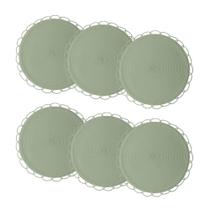 Jogo 6 Lugar Americano Redondo de Polipropileno Verde 38cm Wolff