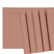 Jogo 6 Lugar Americano Retangular Mesa Pvc Rose Executivo 30x45cm Em Casa Tem