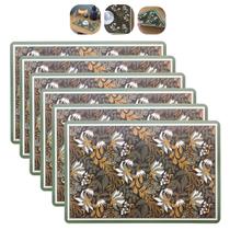 Jogo 6 Lugares Americanos de Plástico Floral Elegante E Resistente Lyor