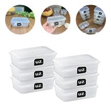 Jogo 6 Marmitas Pote Plástico Transparente 250ml Micro-ondas Freezer UZ Jogo 6 Marmitas Pote Plástico Transparente 250ml Micro-ondas Freezer UZ