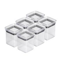 Jogo 6 Mini Potes Lumini 180ml Organizadores De Temperos