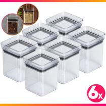 Jogo 6 Mini Potes Paramount Mini Lumini 180ml Organizadores De Temperos Cor Transparente