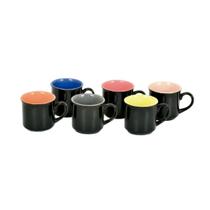 Jogo 6 Mini Xícaras Para Café 80ml Black Bicolor Mimo Style