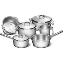 Jogo 6 Panelas Tramontina Solar Inox Fundo Triplo Tampa Inox Jogo 6 Panelas Tramontina Solar Inox Fundo Triplo Tampa Inox