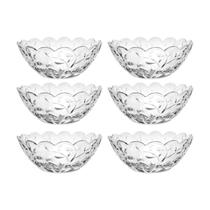 Jogo 6 peças de sobremesa flower vidro - 300ml