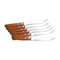 Jogo 6 Peças Facas de Serra Inox Cabo De Madeira Kehome Cortar Pão Churrasco Jantar Jogo 6 Peças Facas de Serra Inox Cabo De Madeira Kehome Cortar Pão Churrasco Jantar