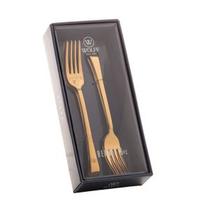 Jogo 6 peças garfo para sobremesa de aço inox Berna Dourado Wolff - 71728