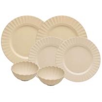 Jogo 6 Peças Pratos Raso Sobremesa Bowls Bege Melamina Lyor Mesa Posta Buffet Servir Jogo 6 Peças Pratos Raso Sobremesa Bowls Bege Melamina Lyor Mesa Posta Buffet Servir